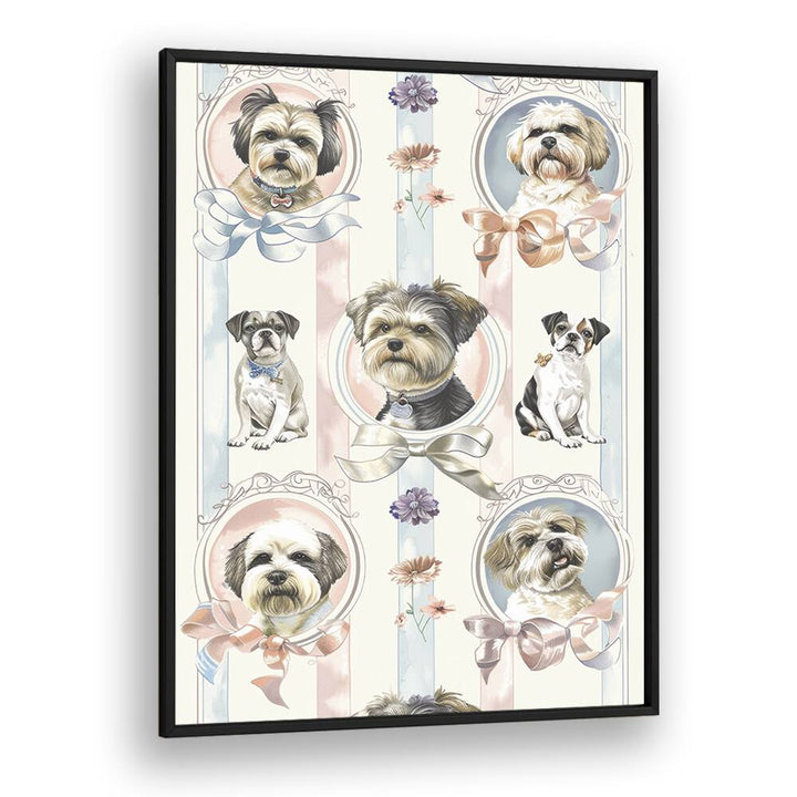 Elegant Canines Kids art Artwork in Black Plain Frame
