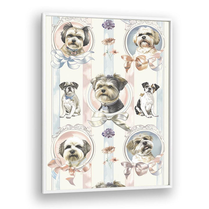 Elegant Canines Kids art Artwork in White Plain Frame White
