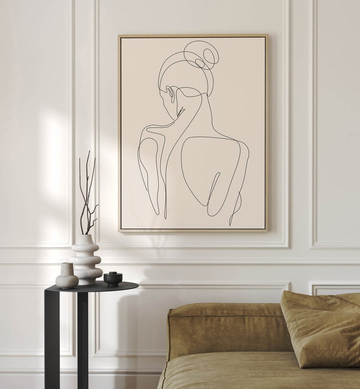 Elegant Minimalist Woman's Face Line boho wall art painting Artwork Hanged on a Wall