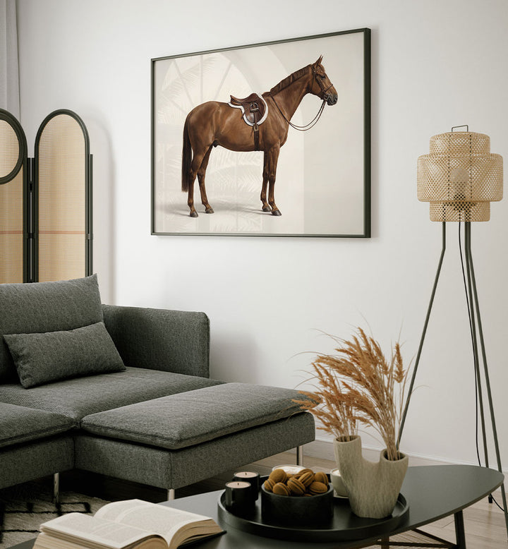 ELEGANT SADDLED HORSE
