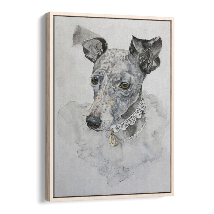 Elegant Sadie Kids Art Artwork in Oak Wood Floater Frame
