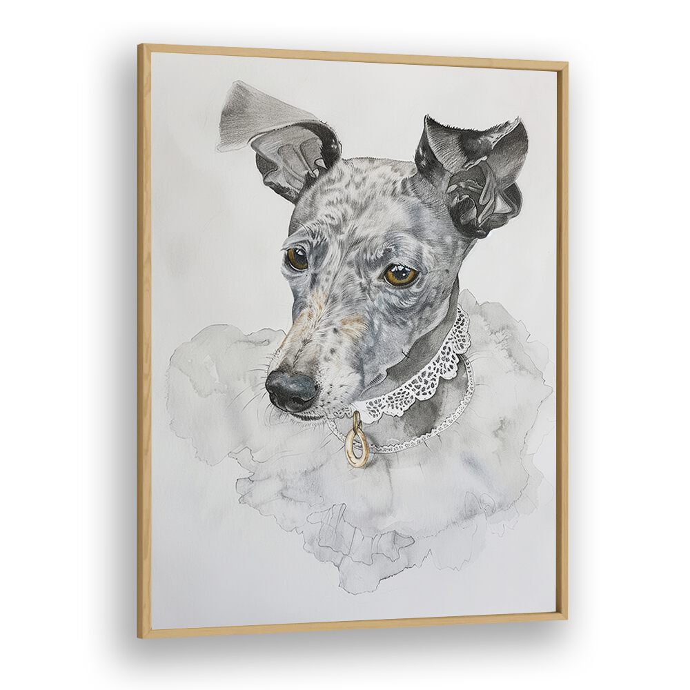 Elegant Sadie Kids Art Artwork in Oak Wood Plain Frame
