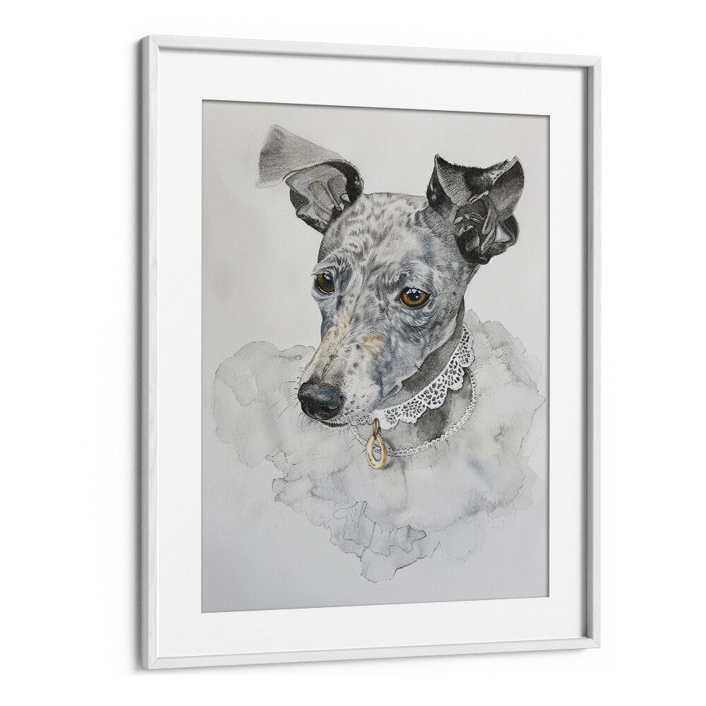 Elegant Sadie Kids Art Artwork in White Frame With Mount