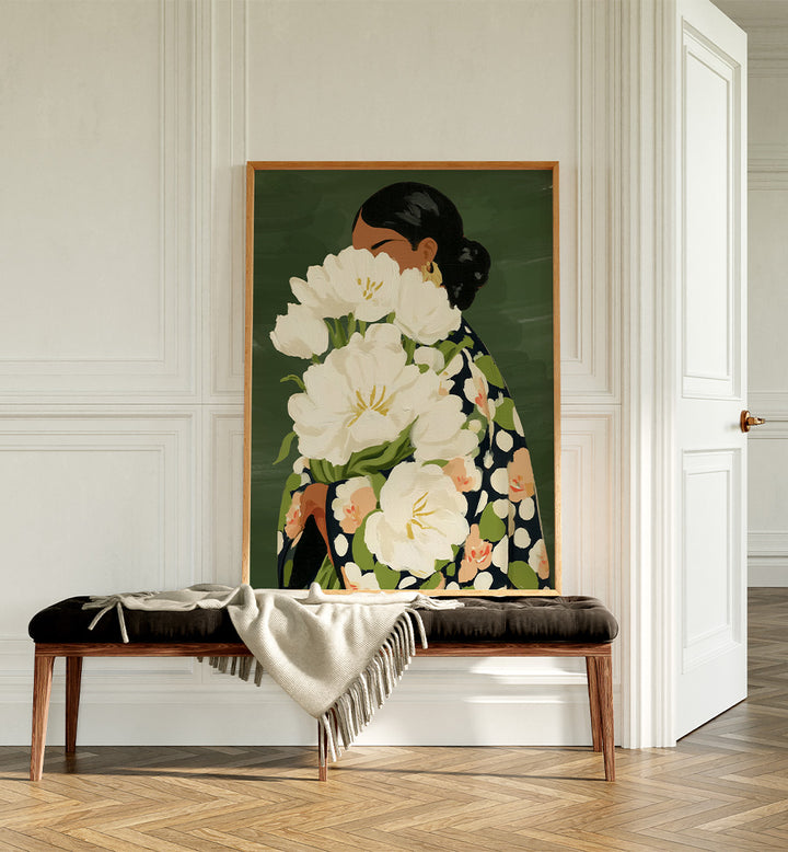 ELEGANT WOMAN AND FLOWERS