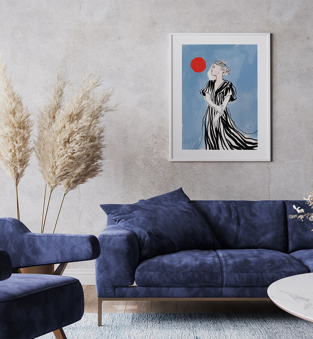 ELEGANT WOMAN RED SUN