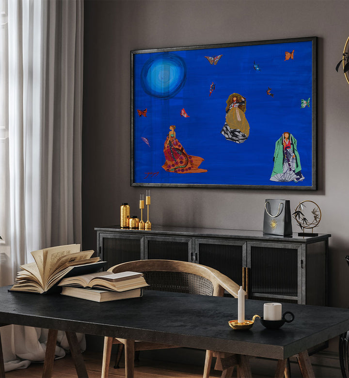 ELEGANT WOMEN FLYING BUTTERFLIES