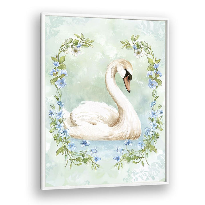 Enchanted Waters Swan Lake II Kids art Artwork in White Plain Frame White
