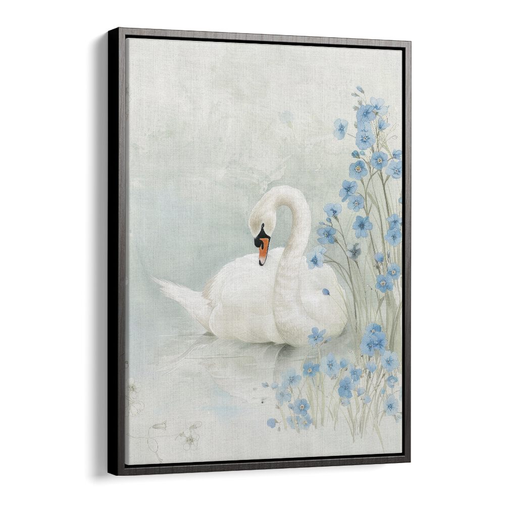 Enchanted Waters Swan Lake III Kids Art Artwork in Black Floater Frame
