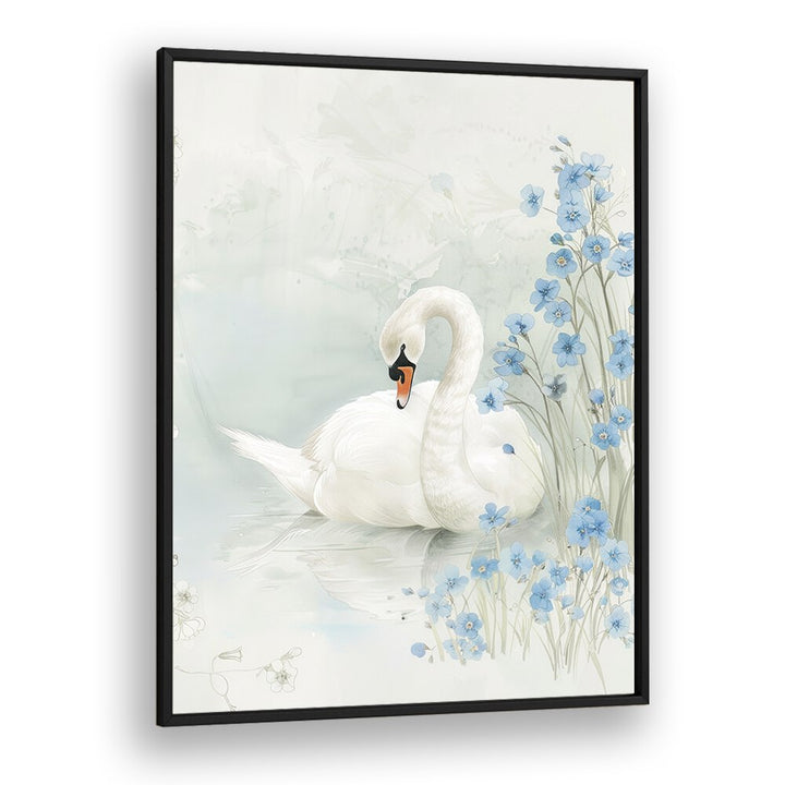 Enchanted Waters Swan Lake III Kids art Artwork in Black Plain Frame
