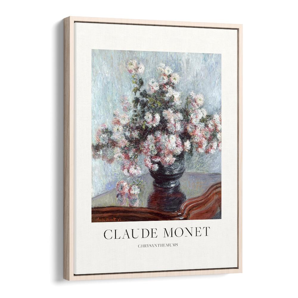 Ephemeral Beauty-Claude Monet's Chrysanthemums Claude Monet art painting Artwork in Oak Wood Plain Frame