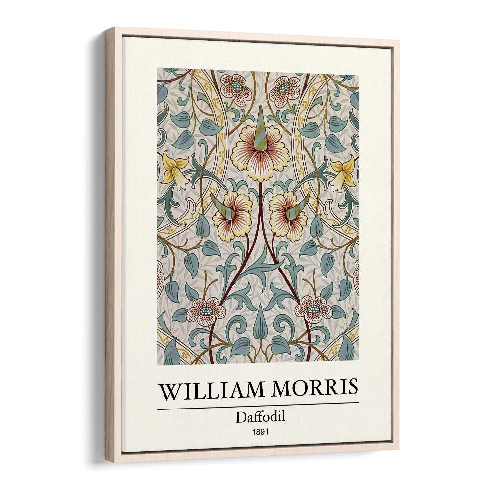 Ephemeral Beauty William Morris' Daffodil - 1891 William Morris's art painting Artwork in Oak Wood Floater Frame