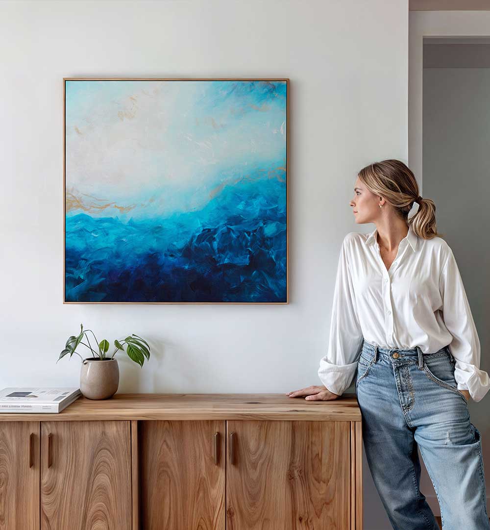 ESSENCE OF OCEAN WAVES AND SKY , ABSTRACT PAINTINGS