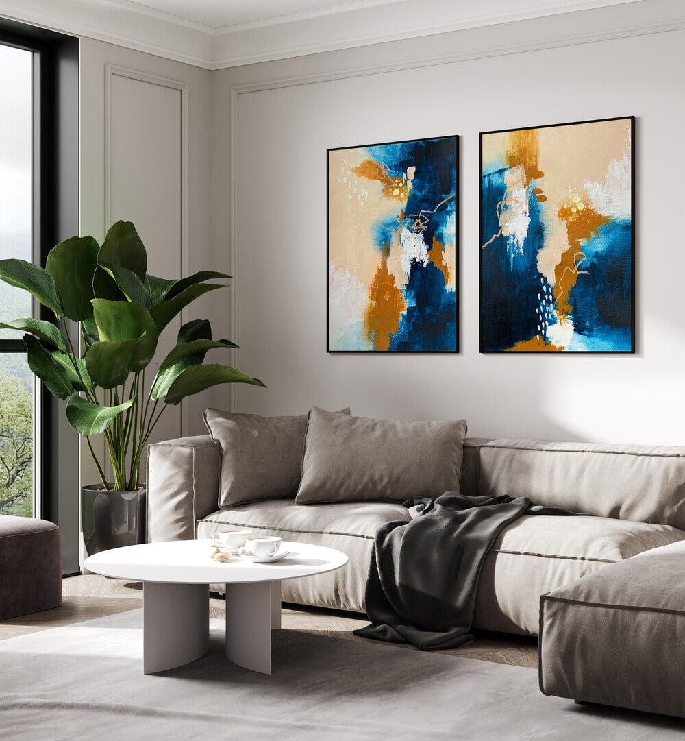 ETHEREAL HORIZON SET , SET OF 2 PAINTINGS