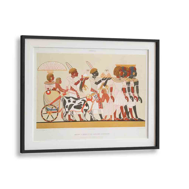 Ethiopian Princess Arrival Thebes Egyptian Art Painting Artwork in Black Frame With Mount
