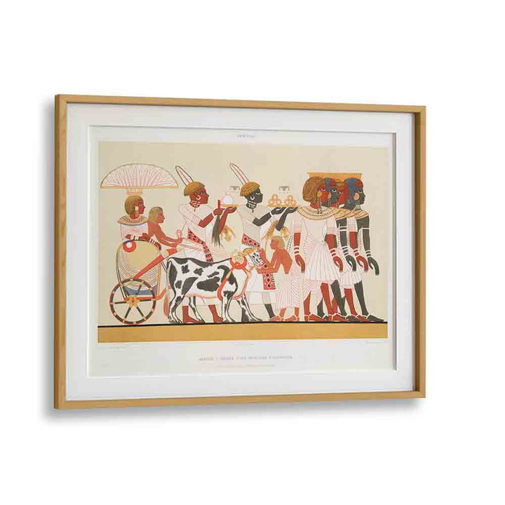 Ethiopian Princess Arrival Thebes Egyptian Art Painting Artwork in Oak Wood Frame With Mount
