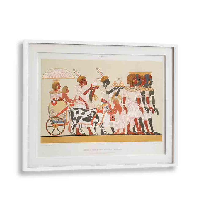 Ethiopian Princess Arrival Thebes Egyptian Art Painting Artwork in White Frame With Mount
