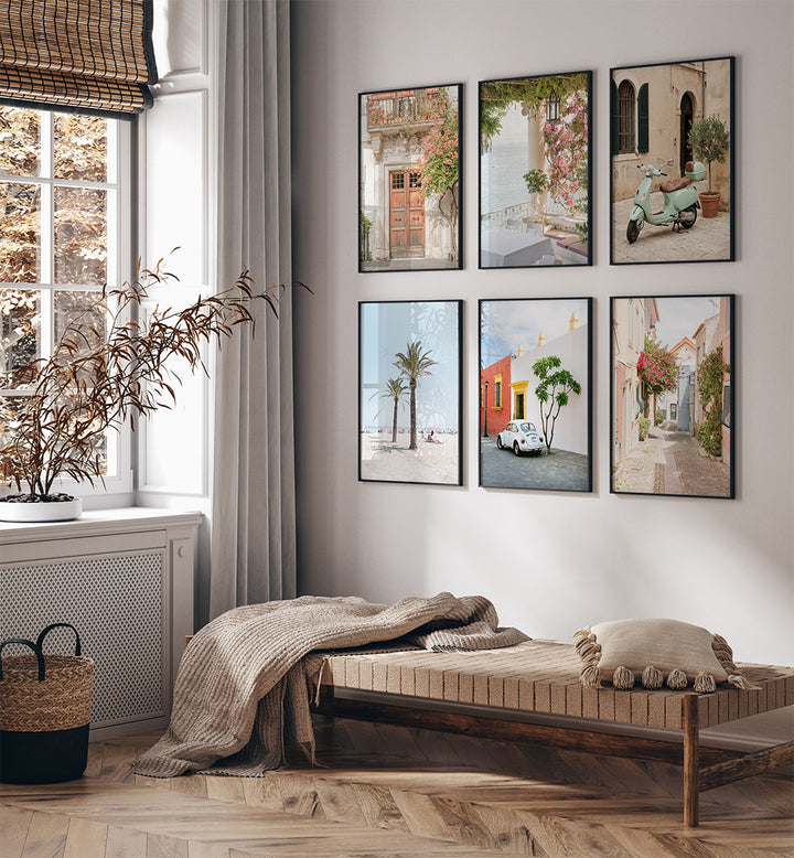 EUROPEAN SUMMER , SET OF 6 PAINTINGS