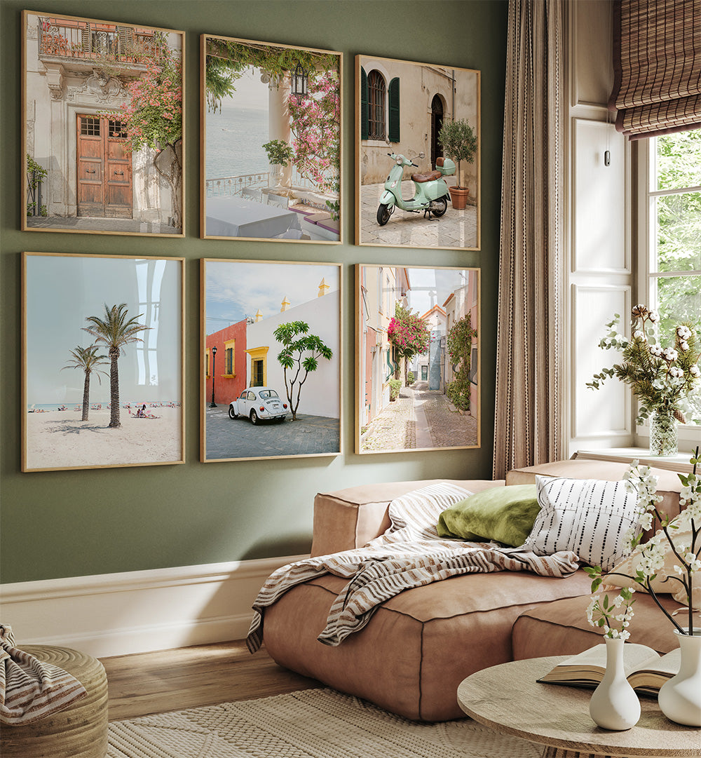 EUROPEAN SUMMER , SET OF 6 PAINTINGS