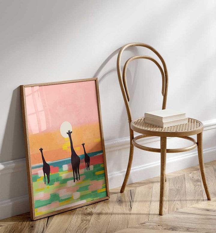 EVENING STROLL IN THE SAVANNAH , KIDS ROOM PAINTINGS