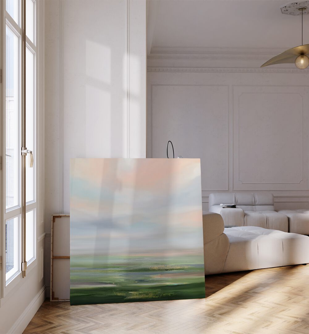 Brighten your space with EVENING GLOW, ABSTRACT PAINTINGS, a stunning addition to your home decor.
