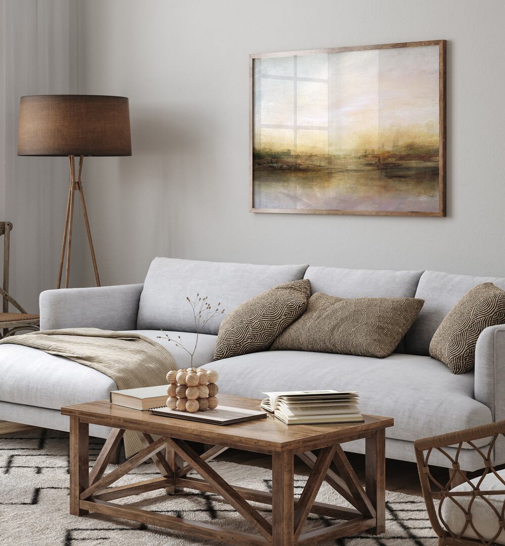 Serene EVENING RIVER, ABSTRACT PAINTINGS enhance your space with tranquility and elegance, perfect for any room.
