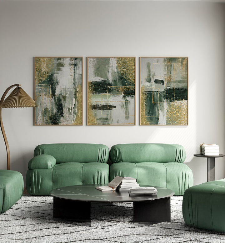 EVERGREEN BRILLIANCE SET , SET OF 3 PAINTINGS