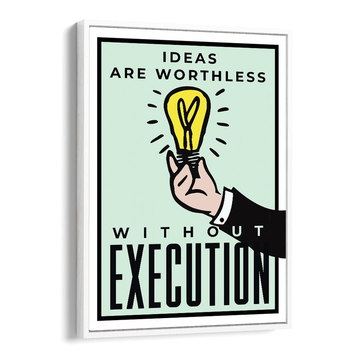 Execution Money Art Artwork in White Floater Frame