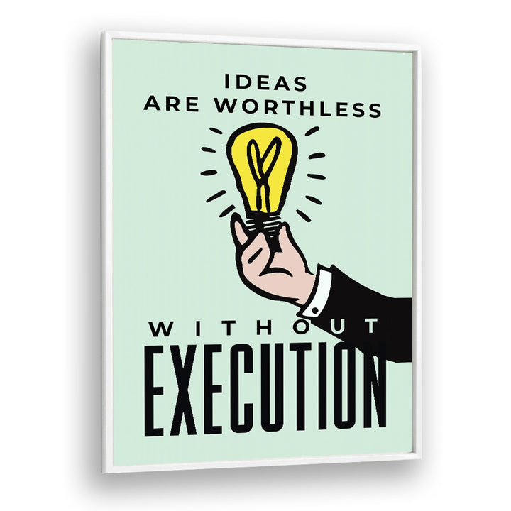 Execution Money Art Artwork in White Plain Frame