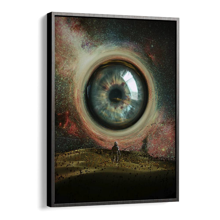 Eye By Francis Minoza Astronaut & Nasa Paintings, Space Art Prints Artwork in Black Floater Frame
