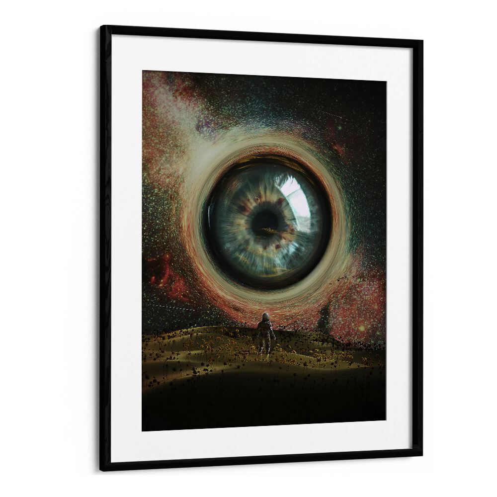 Eye By Francis Minoza Astronaut & Nasa Paintings, Space Art Prints Artwork in Black Frame With Mount
