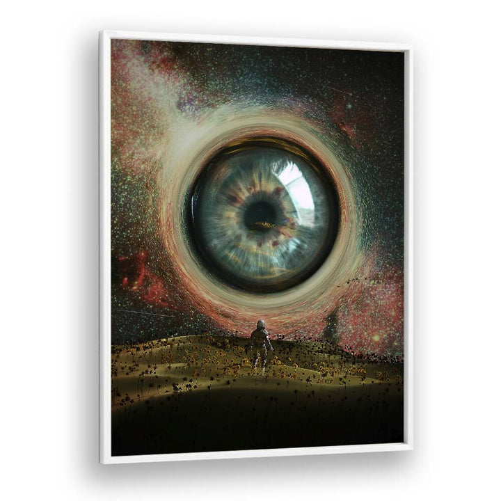 Eye By Francis Minoza Astronaut & Nasa Paintings, Space Art Prints Artwork in White Plain Frame
