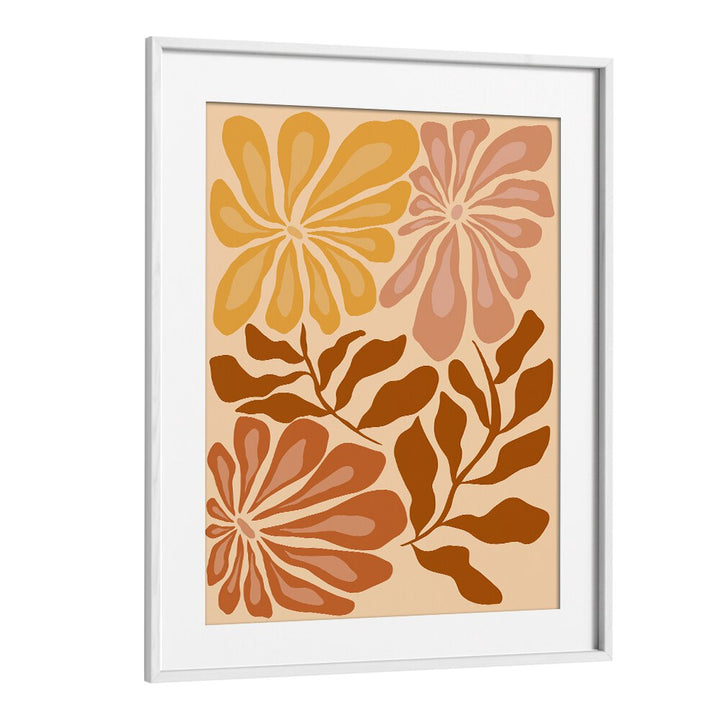 Earthy Elegance by Miho Art Studio Botanical Art Prints Floral Paintings in White Frame With Mount