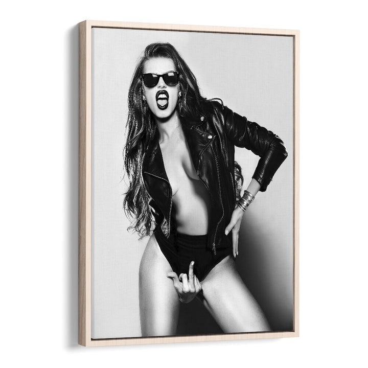 Eat This the Future is Female by David Drake Fine Art Photography Fashion Photography in Oak Wood Floater Frame