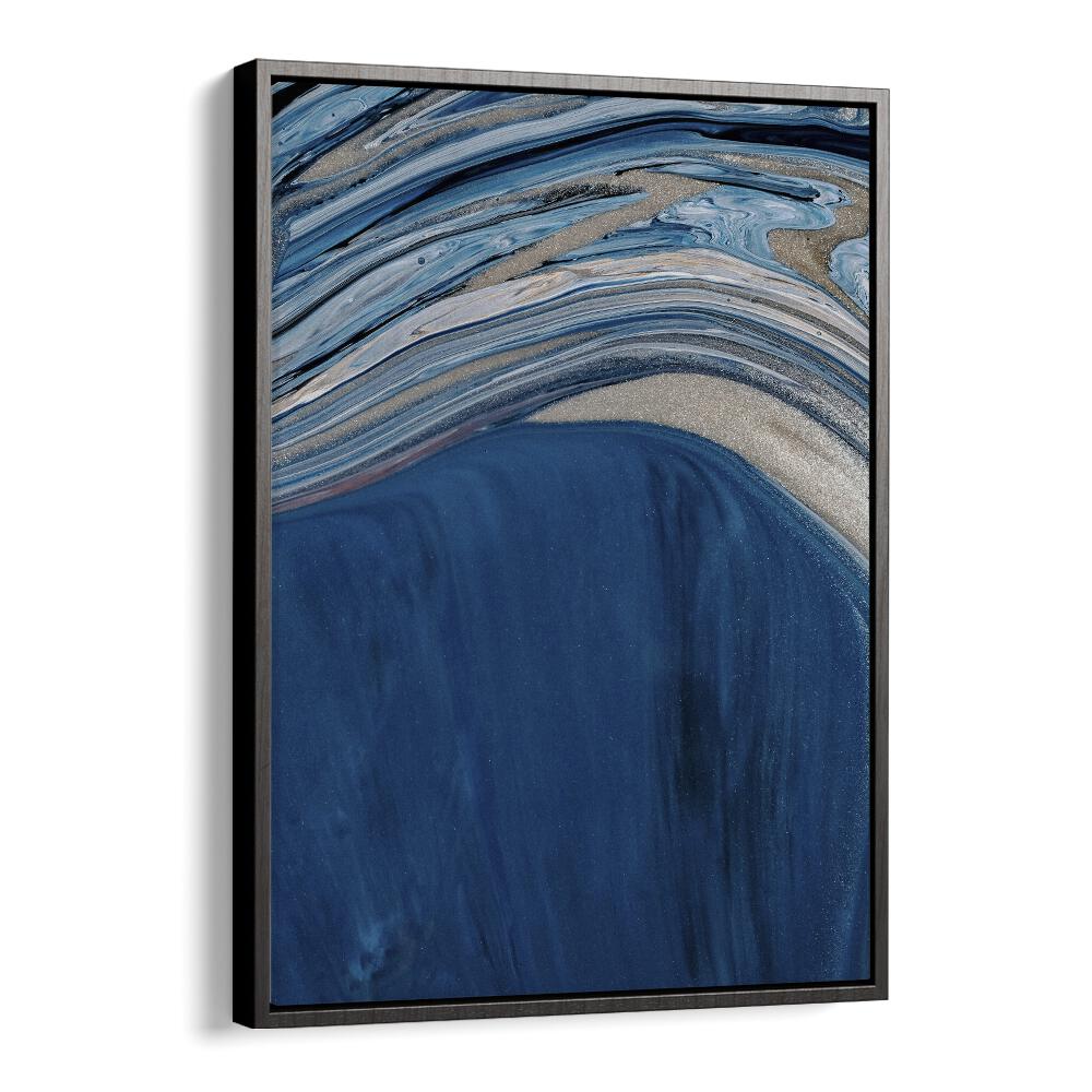 Ebb and Flow Beach Prints Coastal Wall Art in Black Floater Frame