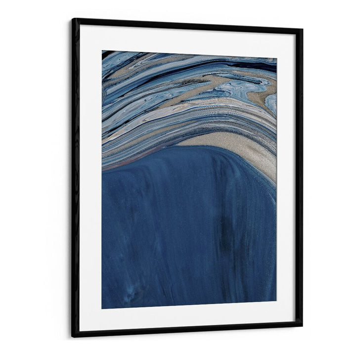 Ebb and Flow Beach Prints Coastal Wall Art in Black Frame With Mount