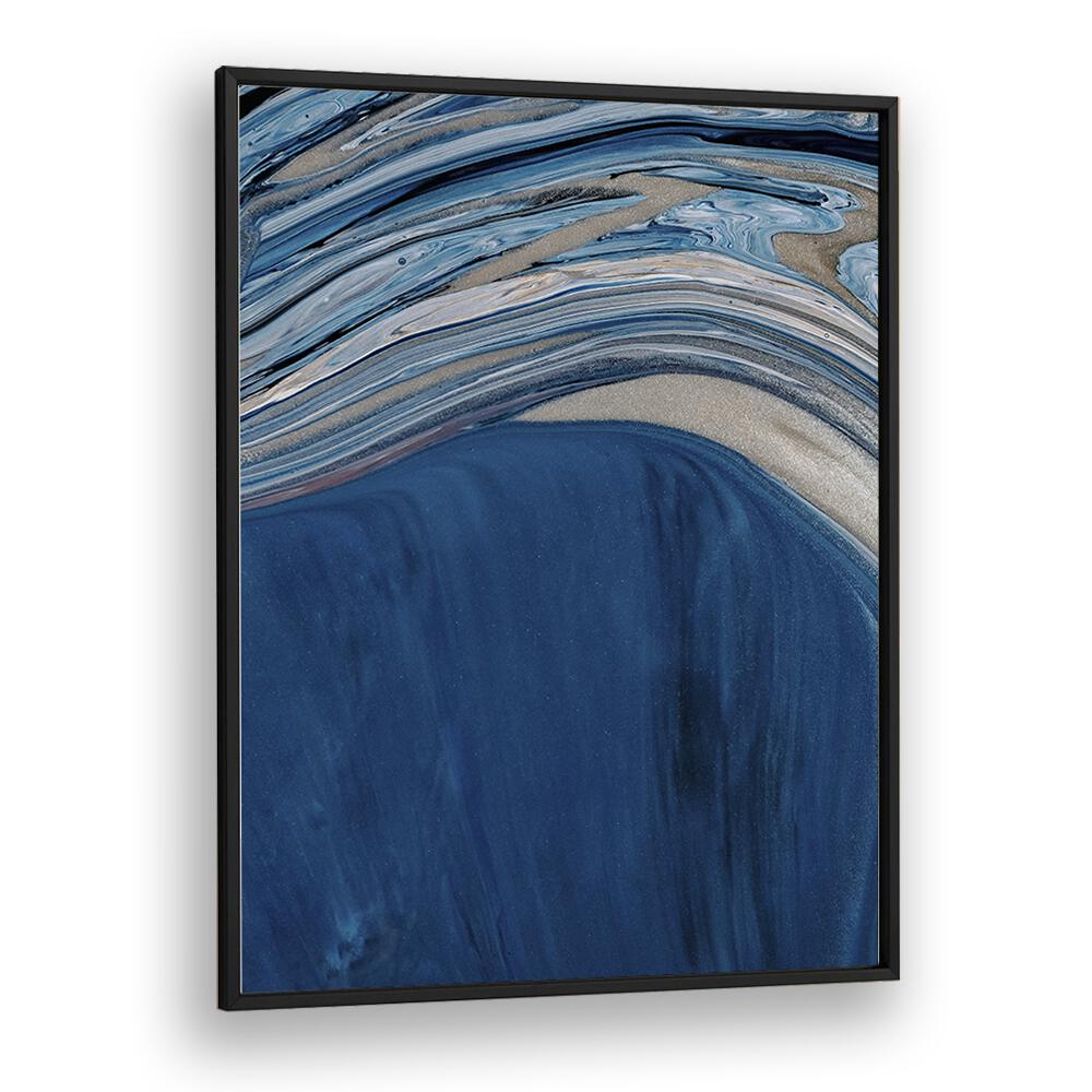 Ebb and Flow Beach Prints Coastal Wall Art in Black Plain Frame