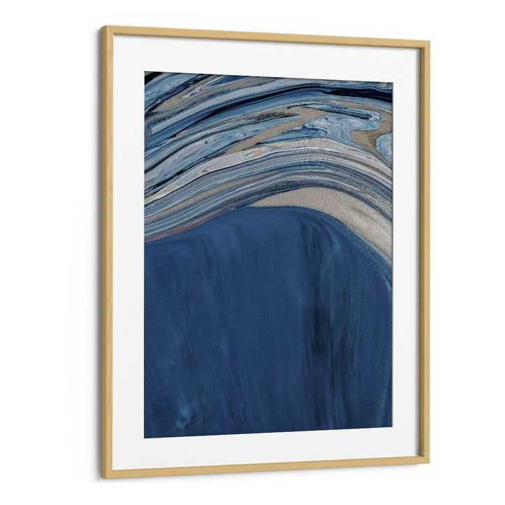 Ebb and Flow Beach Prints Coastal Wall Art in Oak Wood Frame With Mount