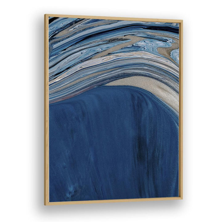 Ebb and Flow Beach Prints Coastal Wall Art in Oak Wood Plain Frame