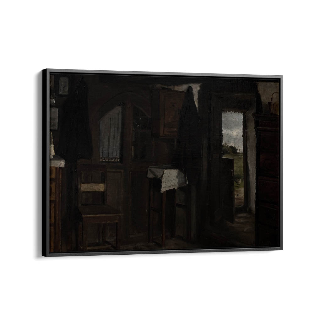 Echoes Of Departure Gothic Wall Art Prints in Black Floater Frame