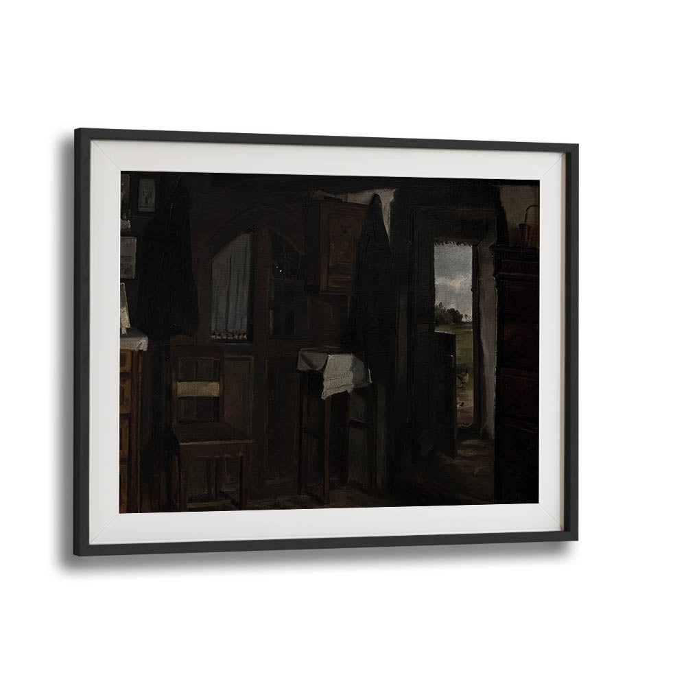 Echoes Of Departure Gothic Wall Art Prints in Black Frame With Mount