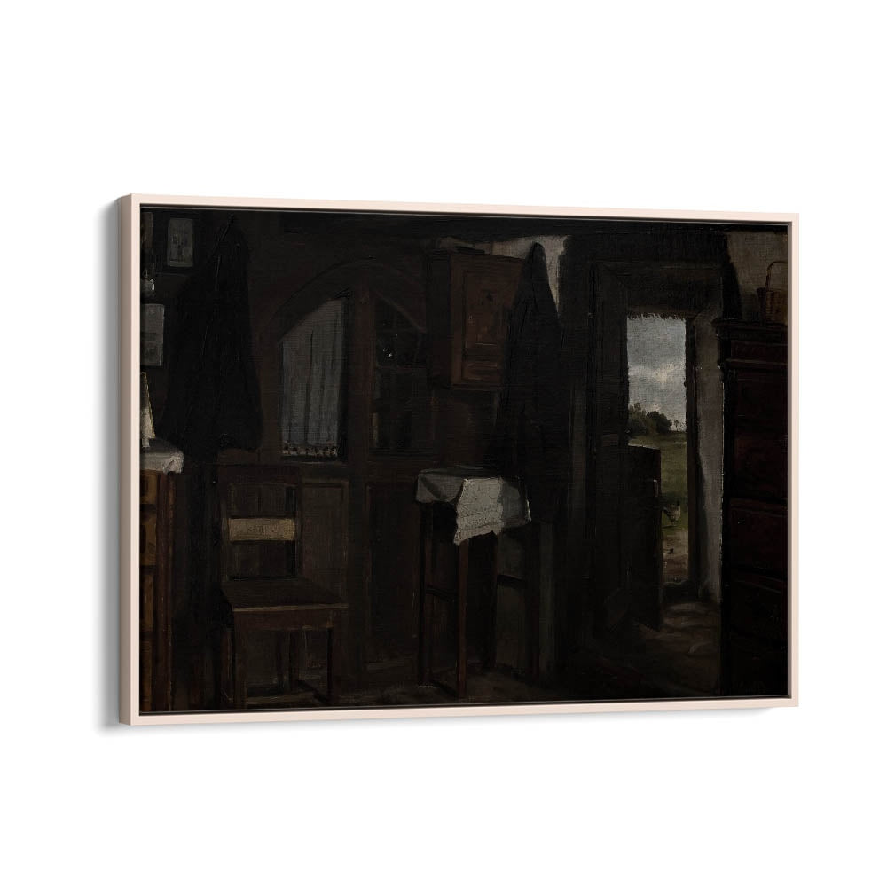 Echoes Of Departure Gothic Wall Art Prints in Oak Wood Floater Frame