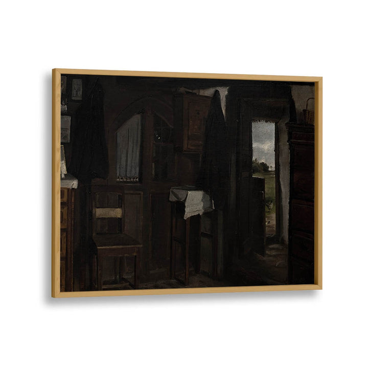 Echoes Of Departure Gothic Wall Art Prints in Oak Wood Plain Frame