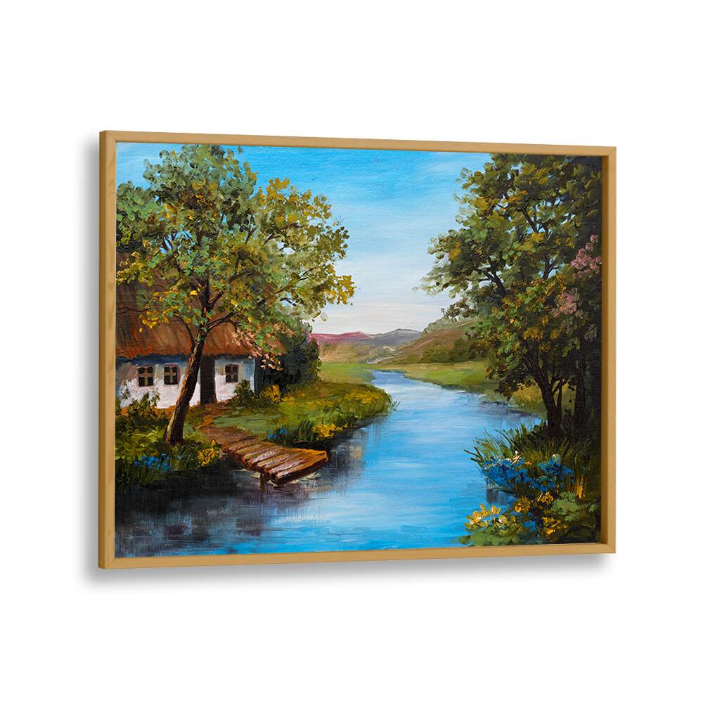 Echoes of a Bygone Era Vintage European Paintings in Oak Wood Plain Frame