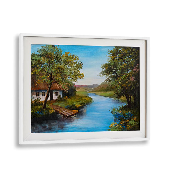 Echoes of a Bygone Era Vintage European Paintings in White Frame With Mount