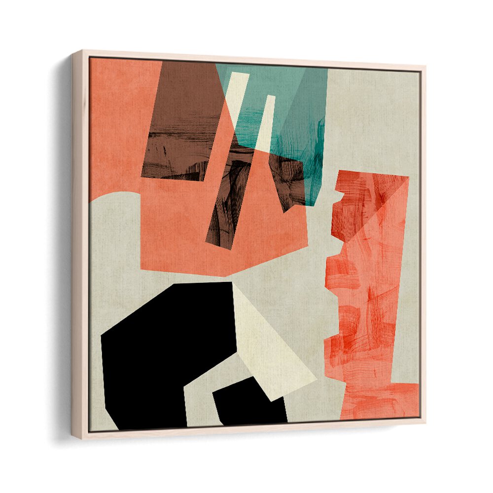 ECKEN I, ABSTRACT PAINTINGS by Ana Rut Bre features vibrant colors and unique shapes, enhancing any modern space.