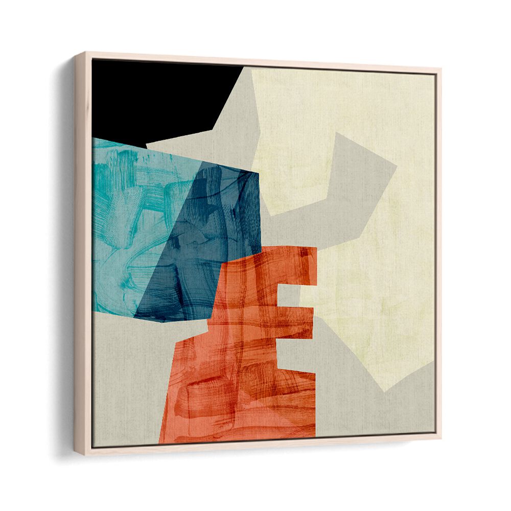 Ecken Kopie V By Ana Rut Bre Abstract Art Abstract Paintings in Oak Wood Floater Frame