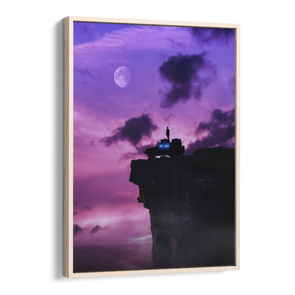 Edge Of The Earth By Ritvik Takkar Surrealism in Oak Wood Floater Frame