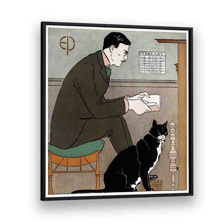 Edward Penfield Self-portrait (1898) Edward Penfield art painting Artwork in Black Plain Frame