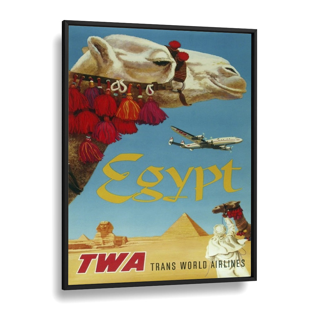 Egypt-Trans World Airlines  Retro Travel Posters in Black Plain Frame