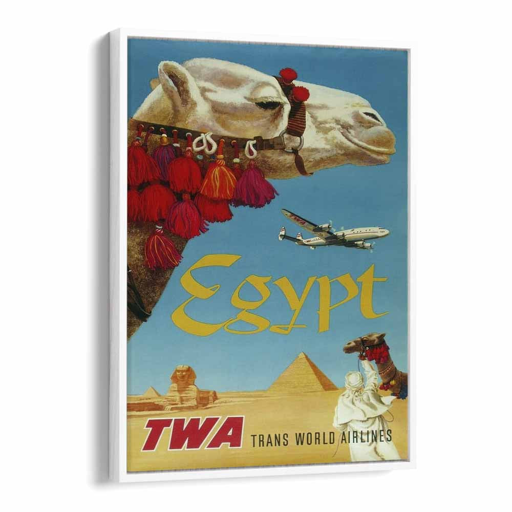 Egypt-Trans World Airlines  Retro Travel Posters in White Floater Frame